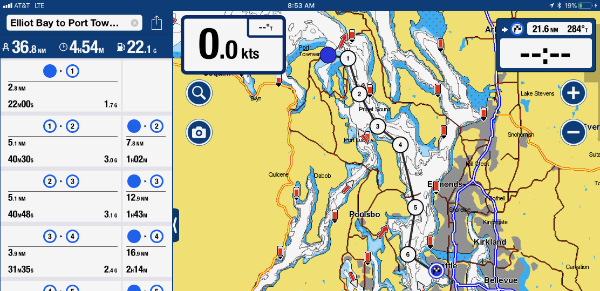 Elliot Bay to Port Towsend navigation image