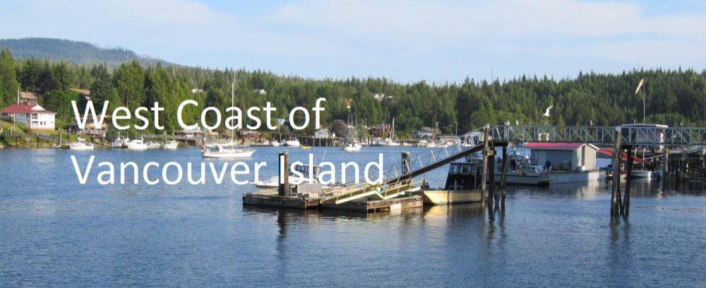 Boats and docks along the west coast of Vancouver Island